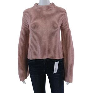 Endless Rose Womens Long Sleeve Pullover Sweater Pink Size S